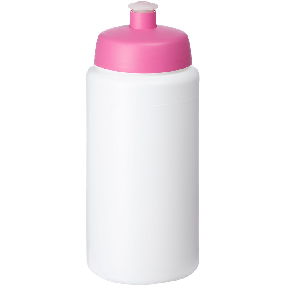 Baseline® Plus grip 500 ml sportfles met sportdeksel - Wit, Roze