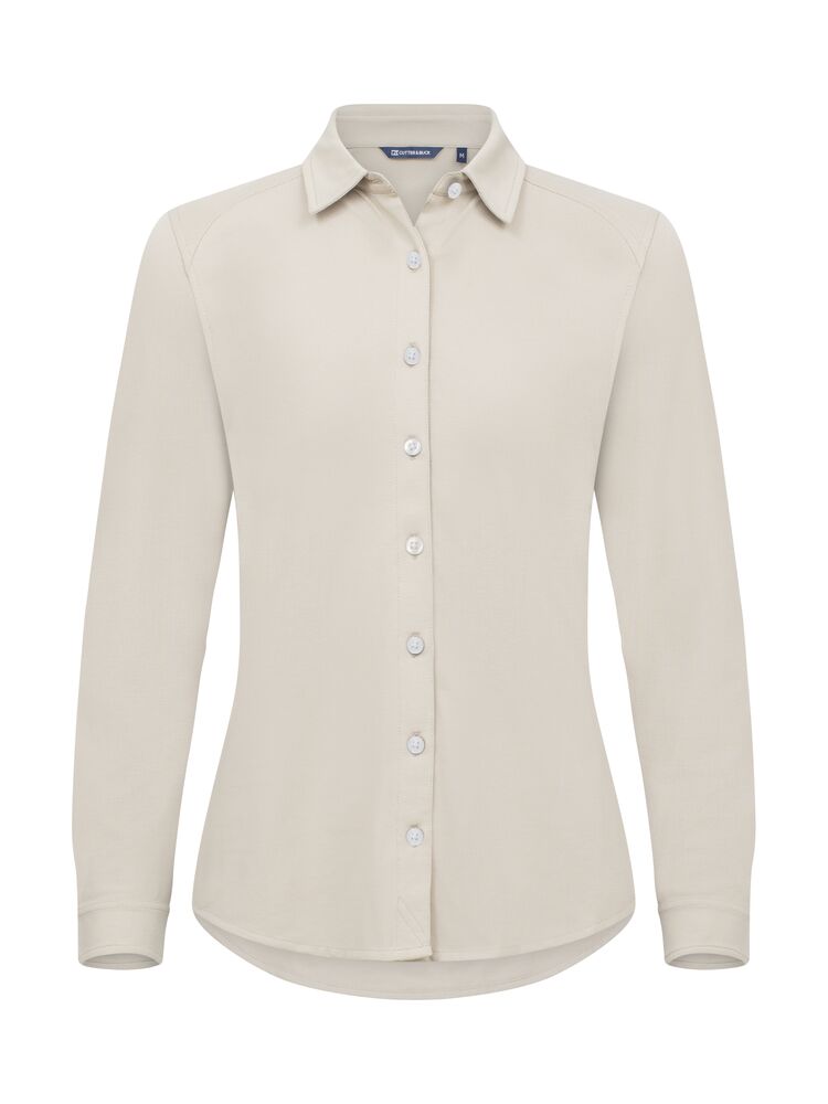 Cutter & Buck - Advantage Shirt Dames Wit XS - beige