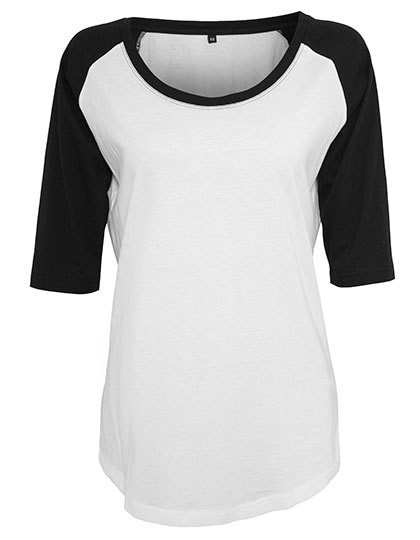 Build Your Brand - Ladies´ 3/4 Contrast Raglan Tee - White, Black