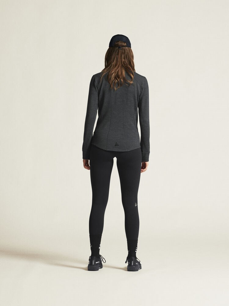 Craft - PRO Explore Wool Midlayer W Black Melange XXL