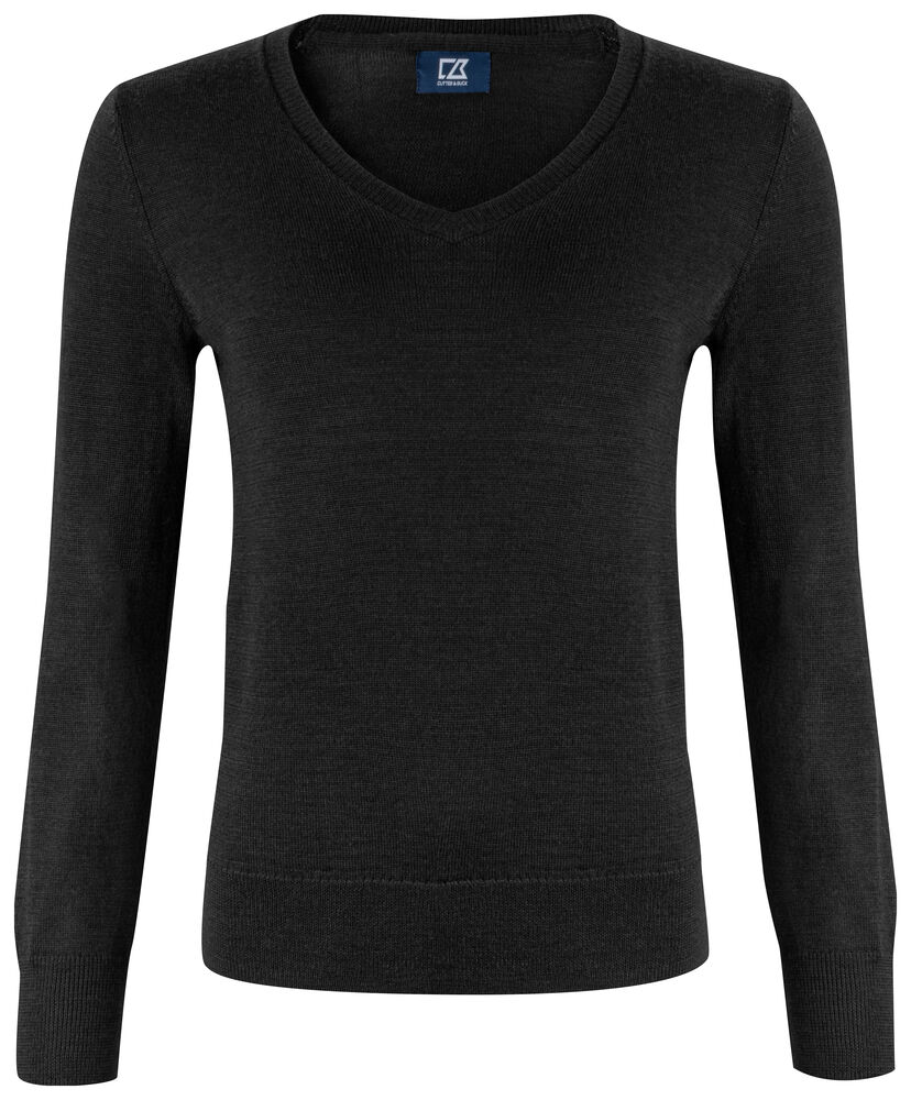 Cutter & Buck - Vernon V-neck Dames Dark Navy XXL - zwart