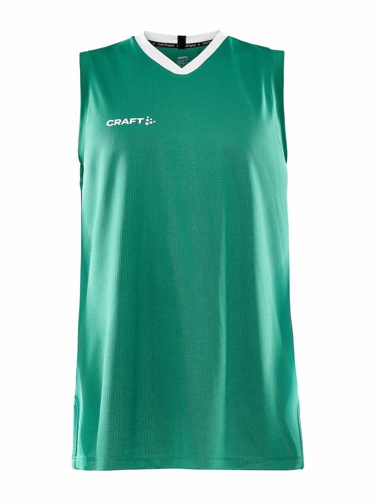 Craft - Progress Basket Singlet M White S - Team Green