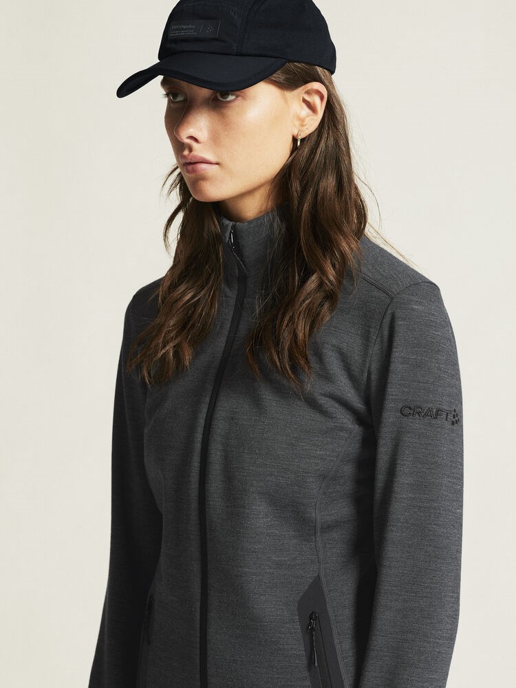 Craft - PRO Explore Wool Midlayer W Black Melange XXL