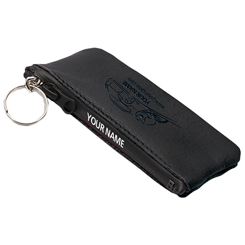 Sleuteltasje P02001Z, Leder, Grijs - Zwart