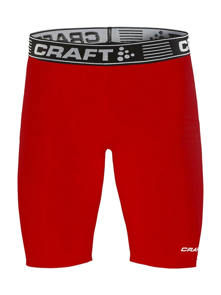 Craft - Pro Control Compression Short Tights White L - Bright Red