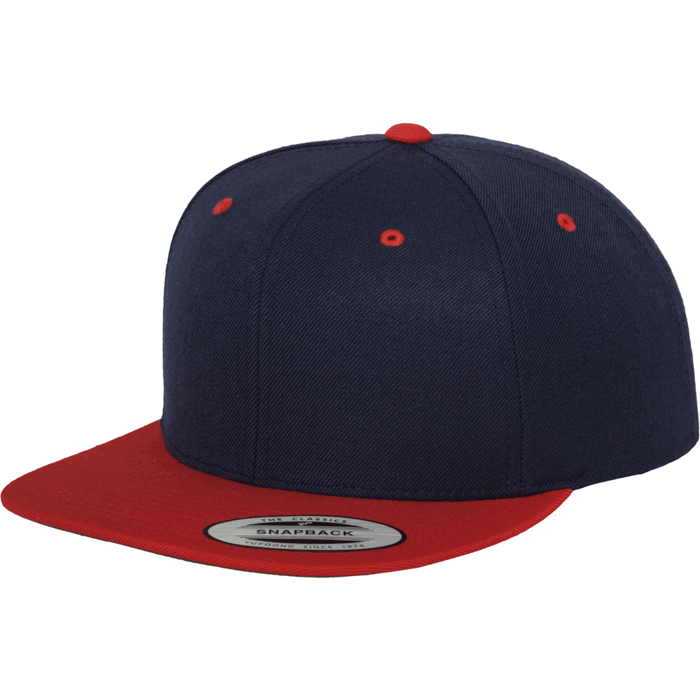 Classic Snapback 2-Tone Cap - Marineblauw/Rood