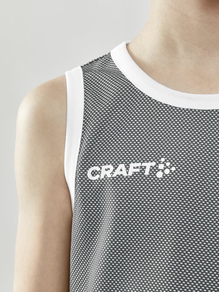 Craft - Progress Reversible Basket Singlet Jr Black/White 146/152