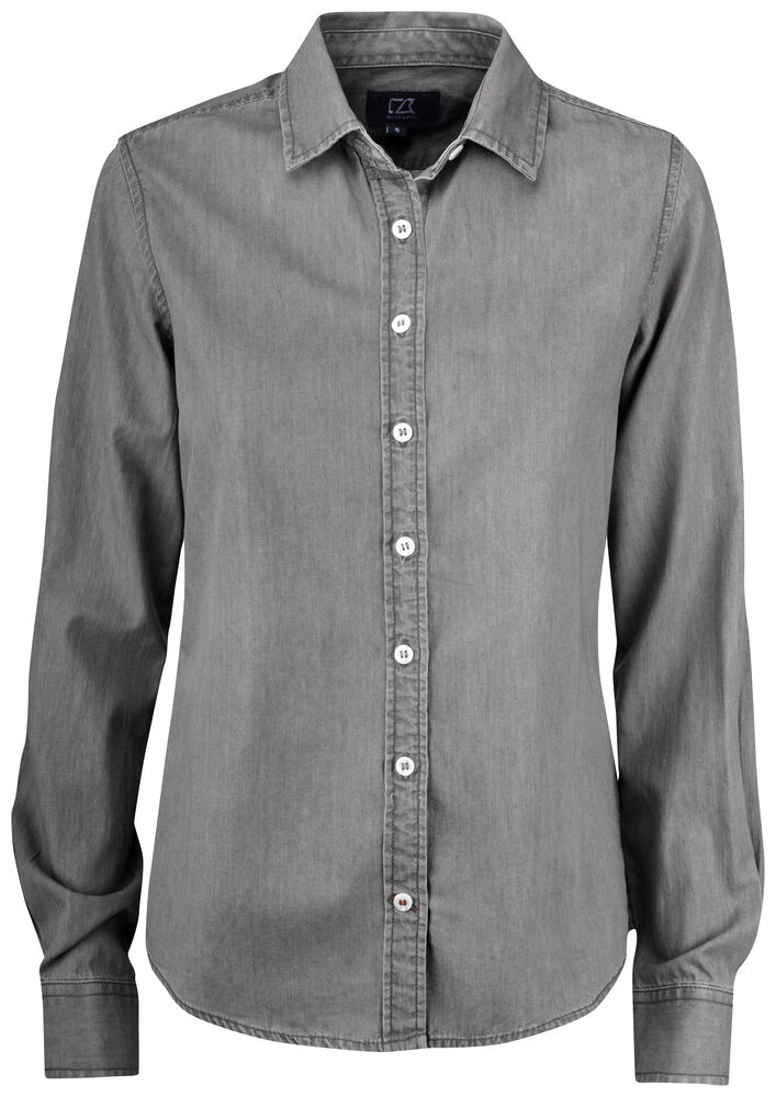 Cutter & Buck - Ellensburg Denim Shirt Dames Demin Grijs M