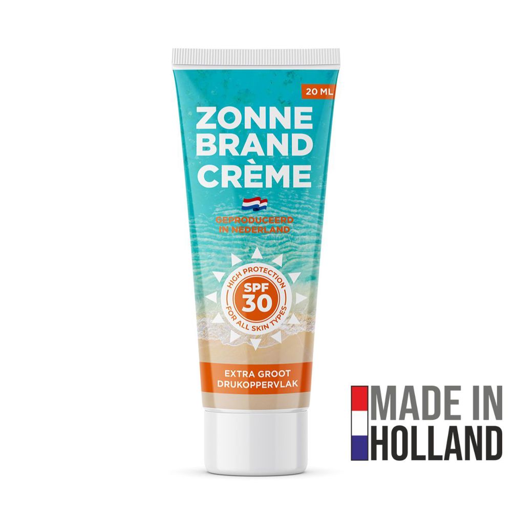 Zonnebrandcrème SPF 30 – 20 ml full color bedrukte tube