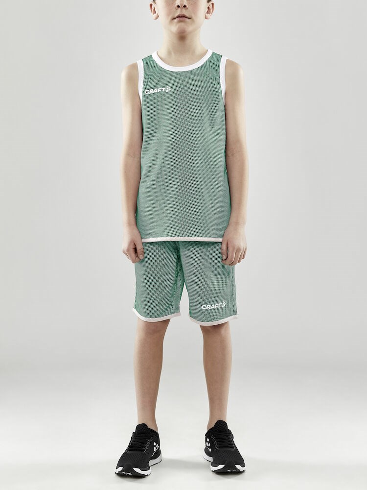 Craft - Progress Reversible Basket Singlet Jr Team Green/White 134/140