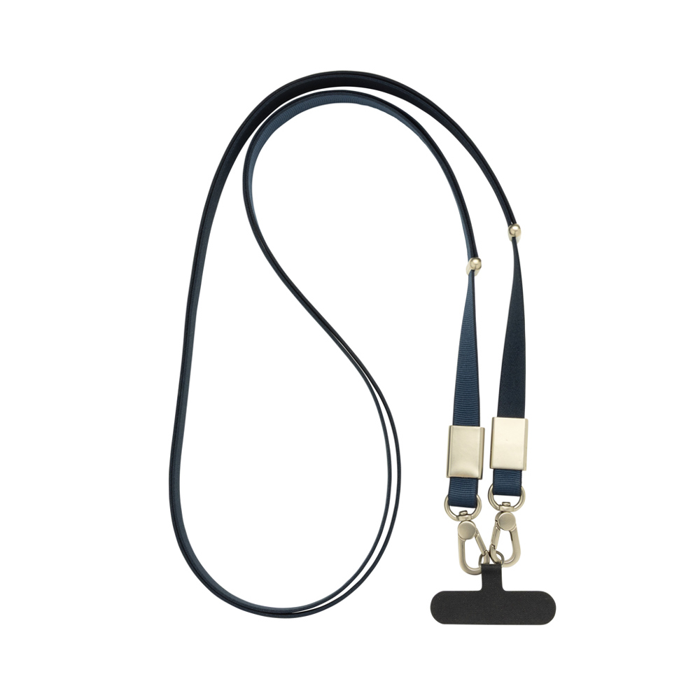 Nivo RCS recycled PET Crossbody lanyard - donkerblauw (± PMS navy)