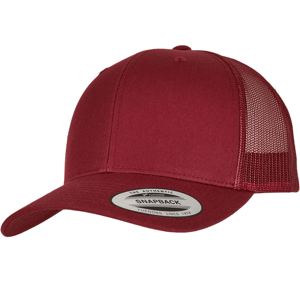 Retro Trucker Cap (6 Panel) - Cranberry
