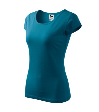 T-shirt dames Pure rood - petrol blue