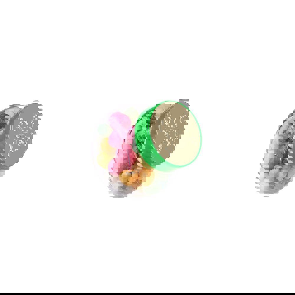 Micro glazen potje 50 ml, gevuld met snoep