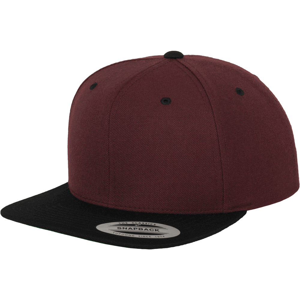 Classic Snapback 2-Tone Cap - Kastanjebruin/Zwart