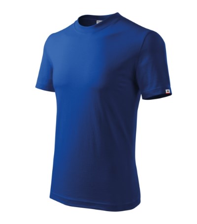 T-shirt uniseks Base Zwart - royal blue 05 (brand label)