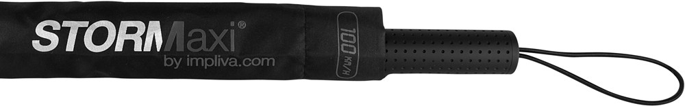 STORMaxi - Aerodynamische stormparaplu - Handopening - Windproof - 92 cm - Zwart / Grijs