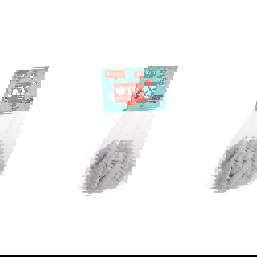 Blokzakje met kopkaartje en 50 gram snoep