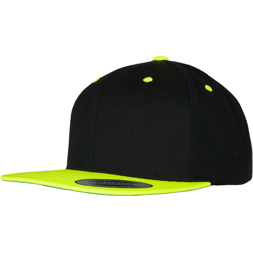 Classic Snapback 2-Tone Cap - zwart/neongeel