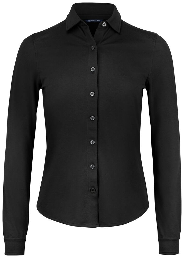 Cutter & Buck - Advantage Shirt Dames Wit XS - zwart
