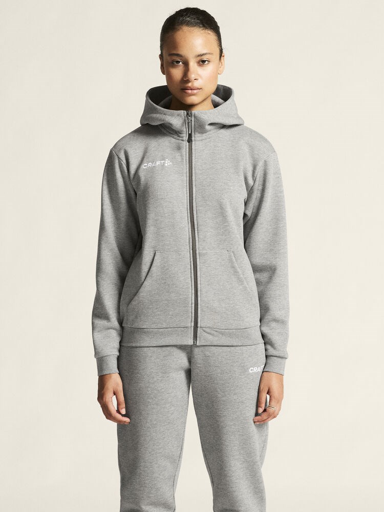Craft - Community 2.0 Logo FZ Hoodie W Grey melange XS