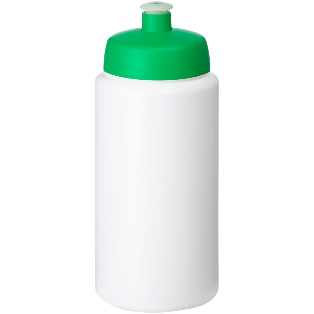 Baseline® Plus grip 500 ml sportfles met sportdeksel - Wit, Groen