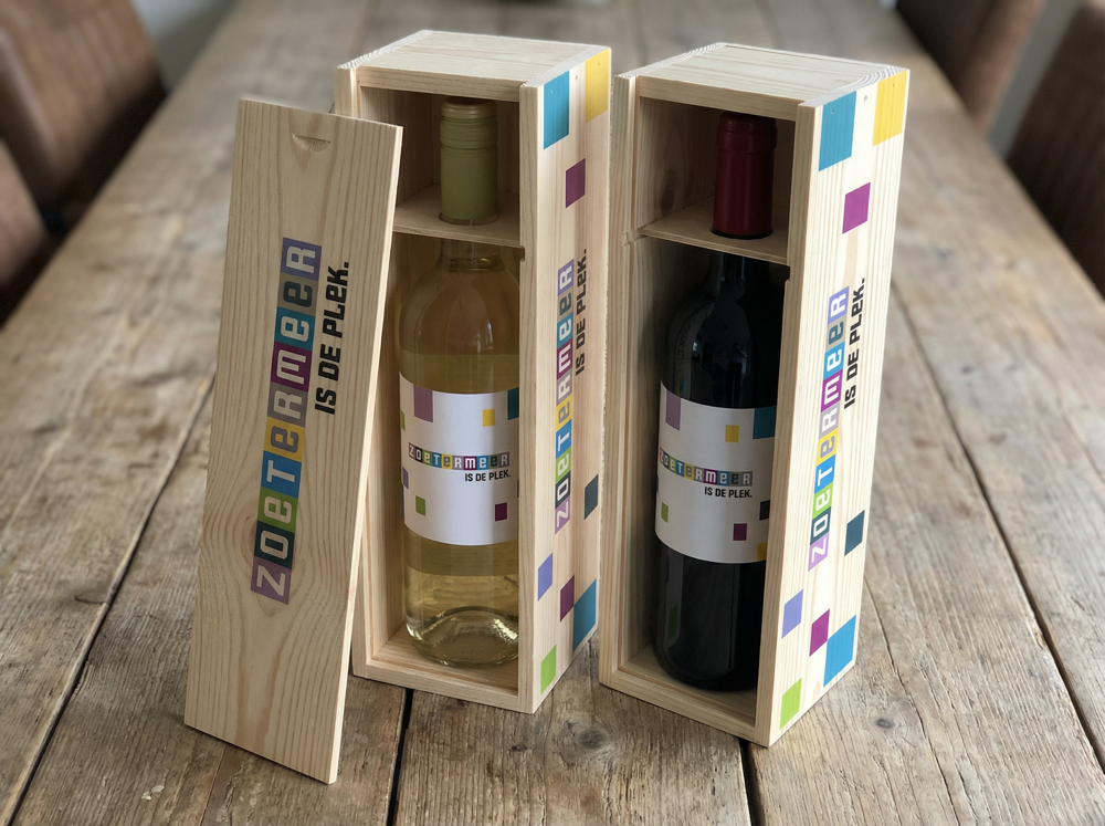 Wijnkist met 1 fles naar keuze