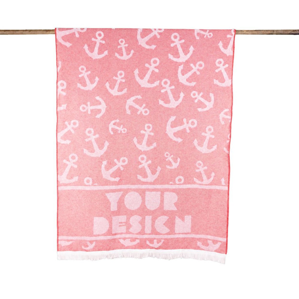 Custom-made hamamdoek 100 x 170 (2 kleuren geweven) met 330gsm