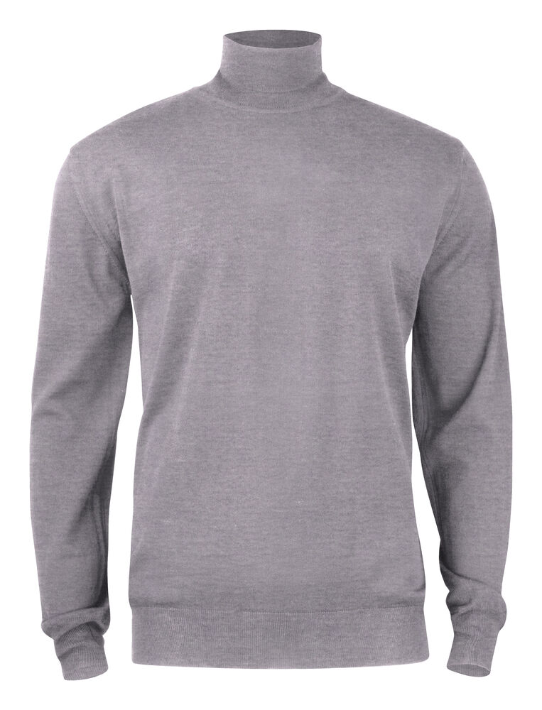Cutter & Buck - Kennewick Turtleneck Heren Zwart 3XL - Grijs Mélange