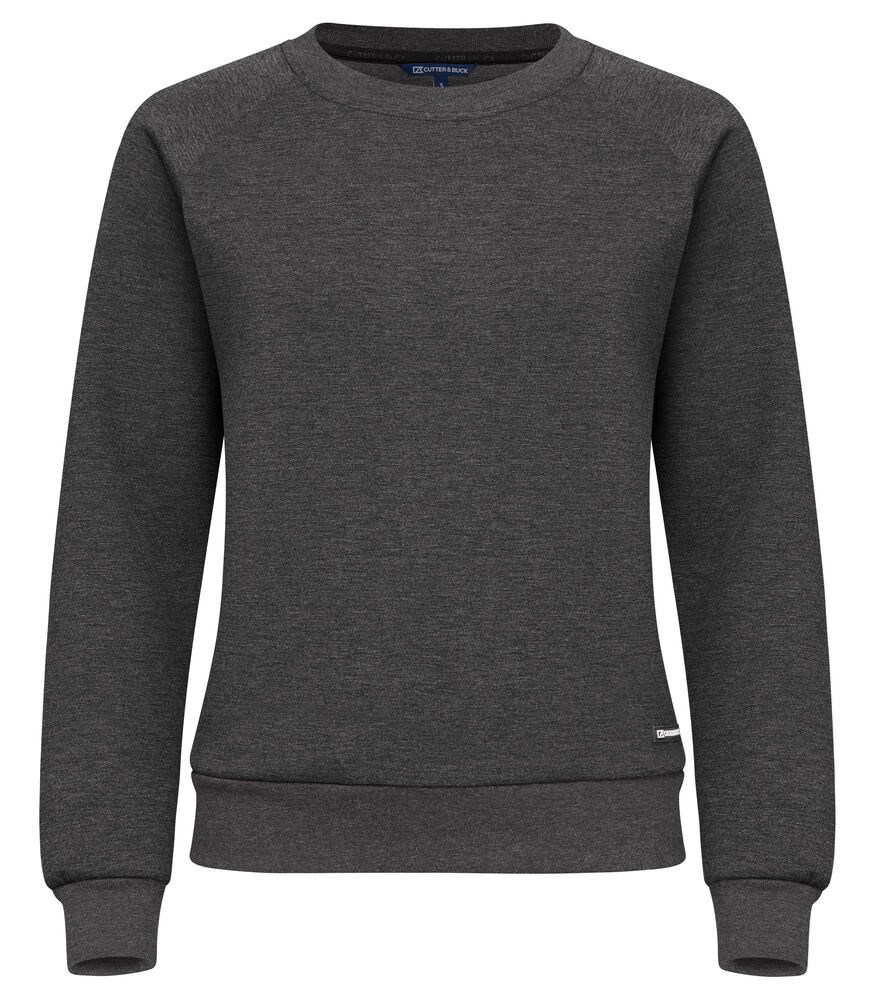 Cutter & Buck - Pemberton Crewneck Dames Zwart XL - Antraciet Mélange