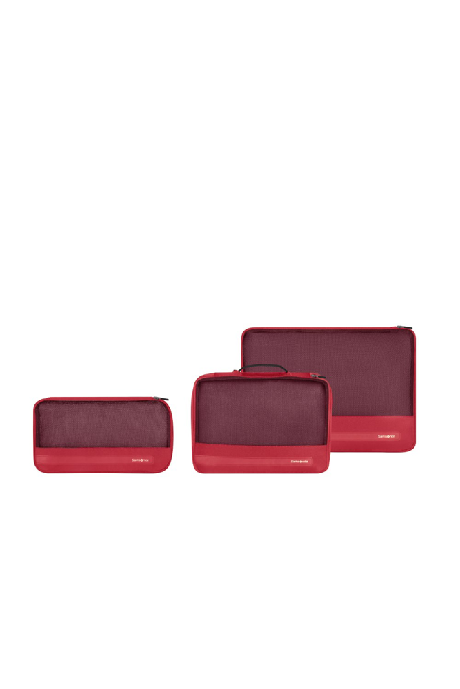 Samsonite Ta Revolution Set Of 3 Packing Cubes - Red