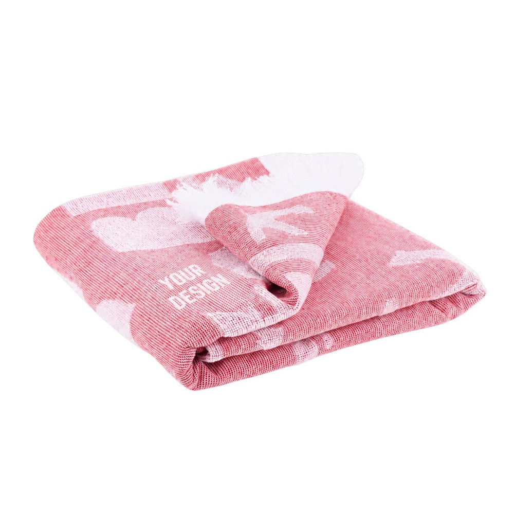 Custom-made hamamdoek 100 x 170 (2 kleuren geweven) met 330gsm
