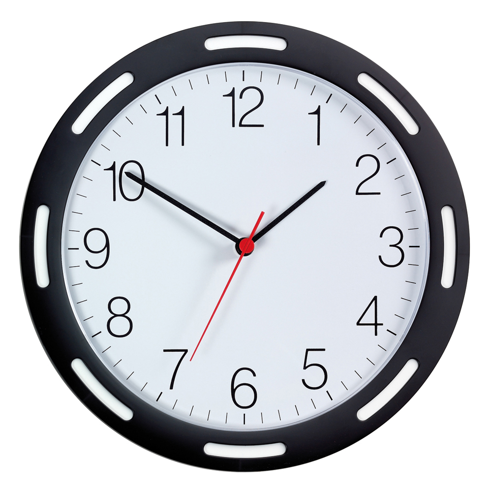 Kwarts wandklok U-1248 - zwart/wit