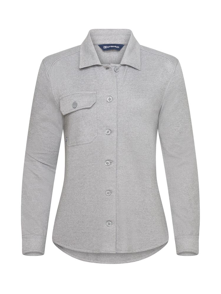 Cutter & Buck - Advantage Leisure Shirt Dames Khaki S - Grijs Mélange
