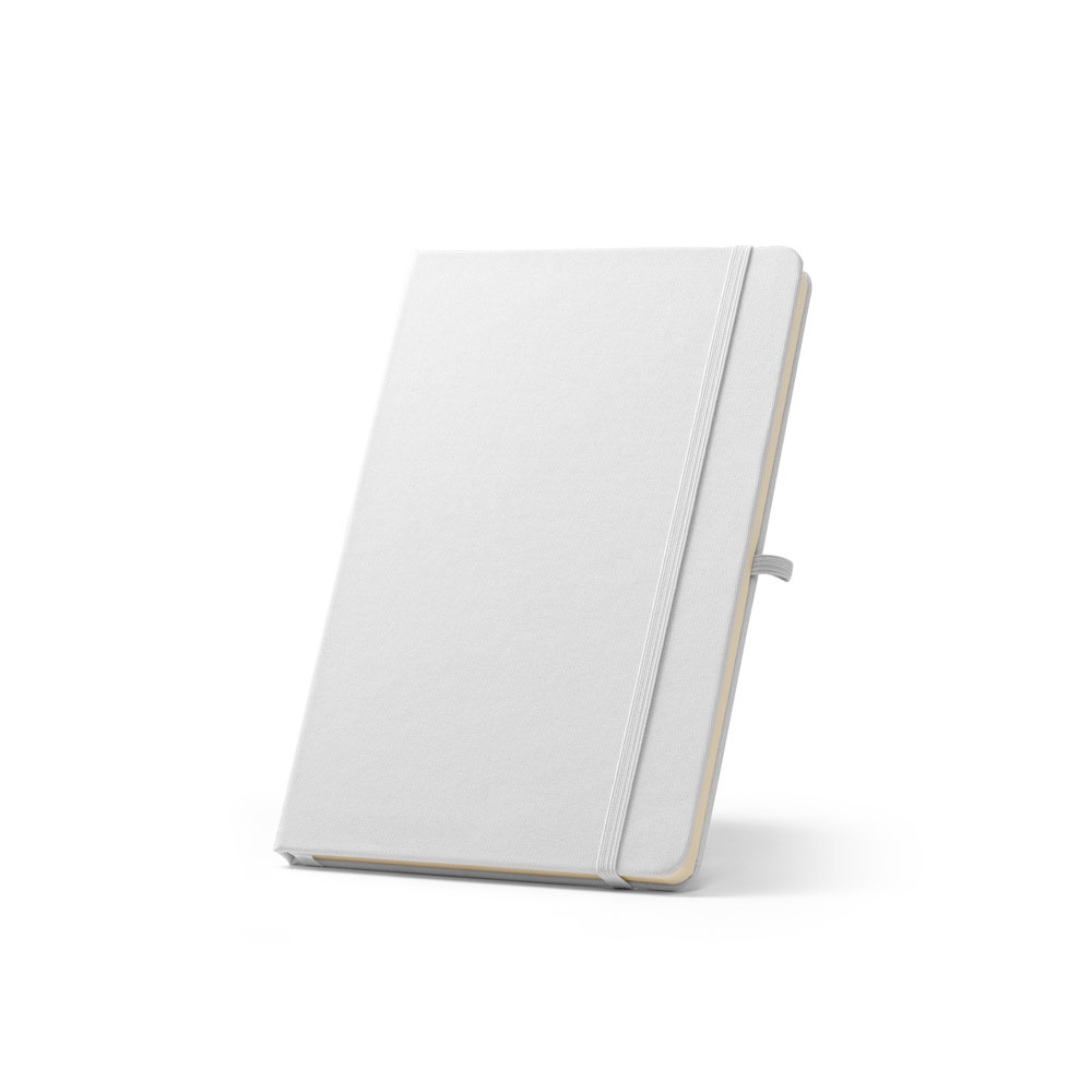 ANNE. A5 notitieblok in gerecycled polyester (100% rPET) met gelinieerde pagina's