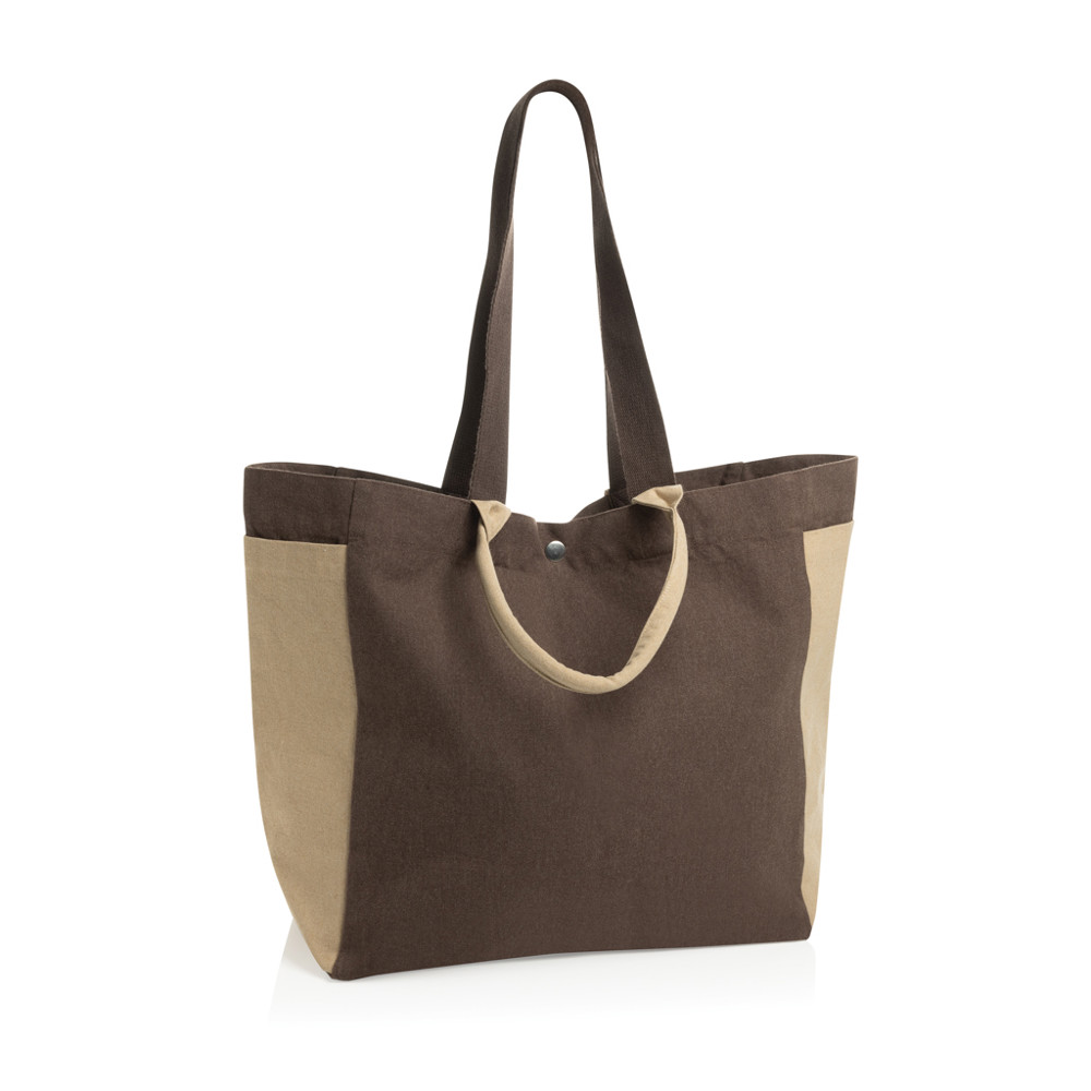 BEAU AWARE™ 400gsm recycled canvas all-round shopper - bruin (± PMS brown)