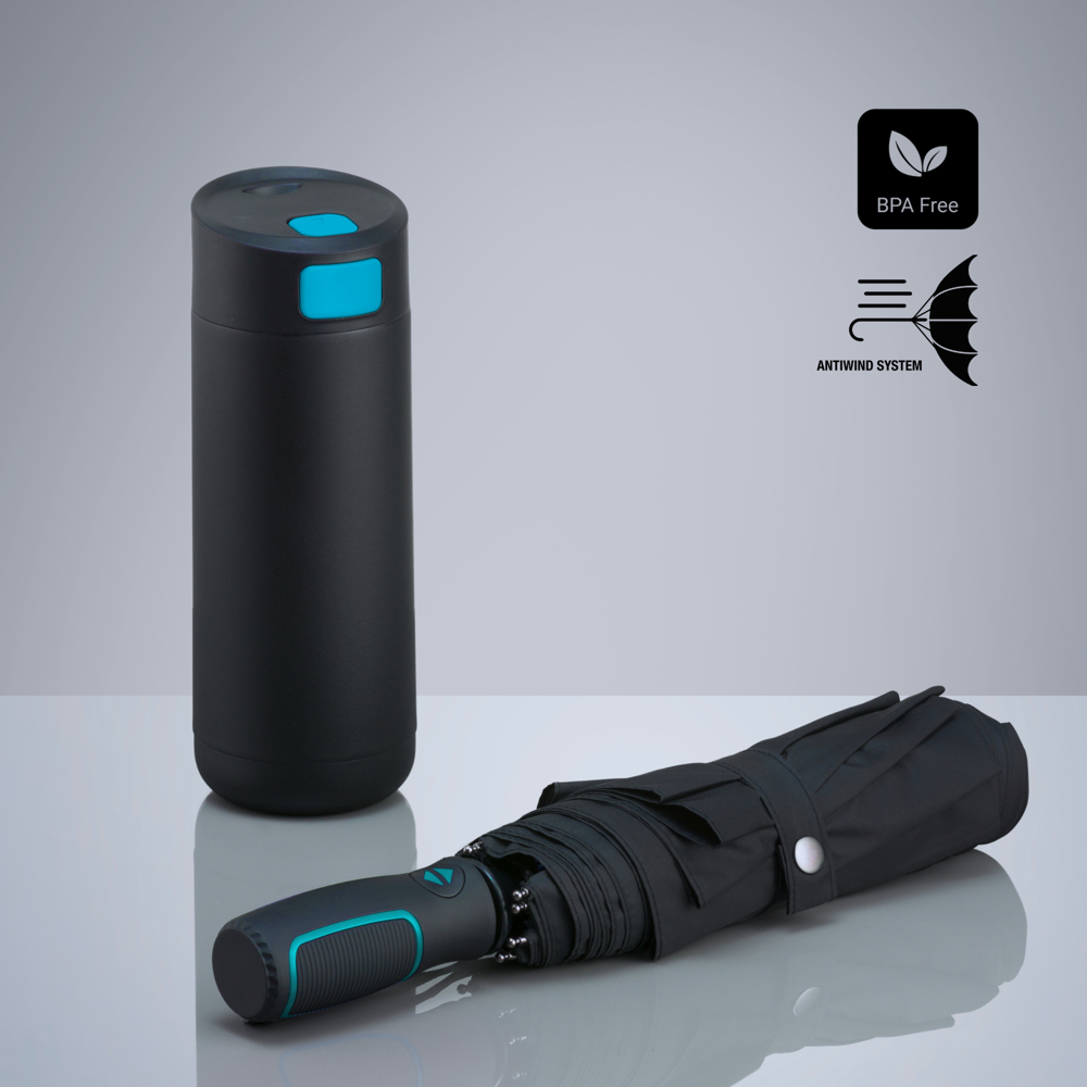 Dynamic Set: koffiemok 450 ml en automatische paraplu