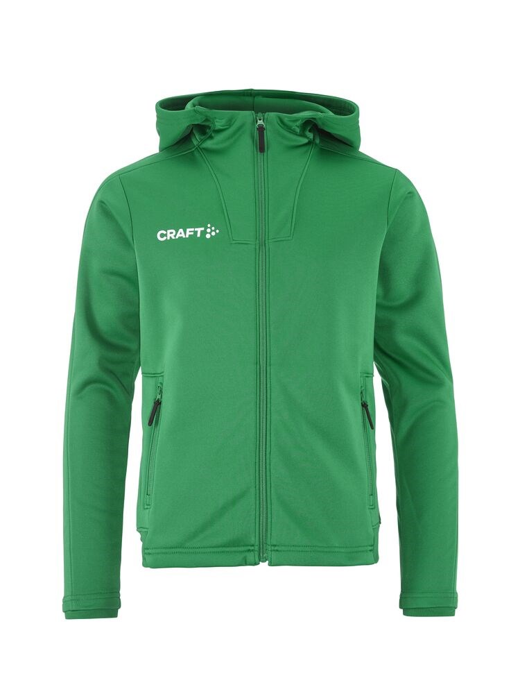 Craft - Evolve 2.0 Brushed Hood Jacket JR Club Cobolt 158/164 - Team Green