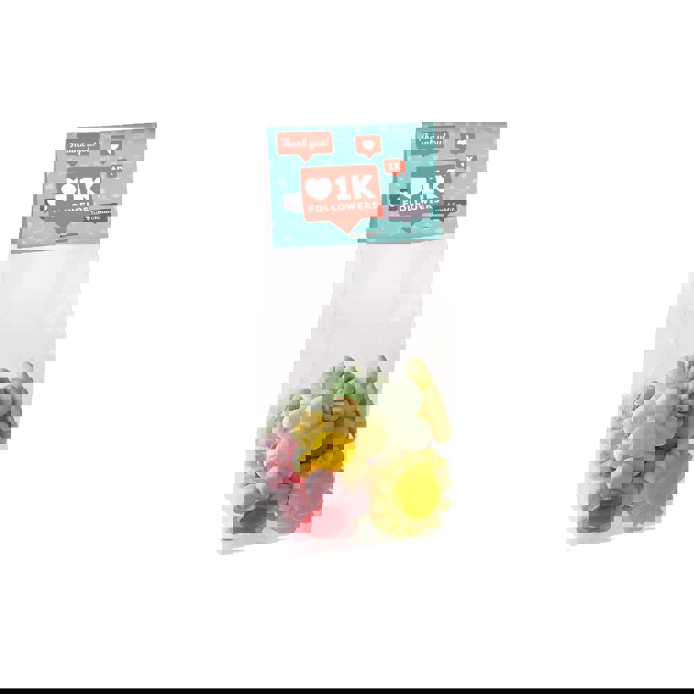 Blokzakje met kopkaartje en 100 gram snoep