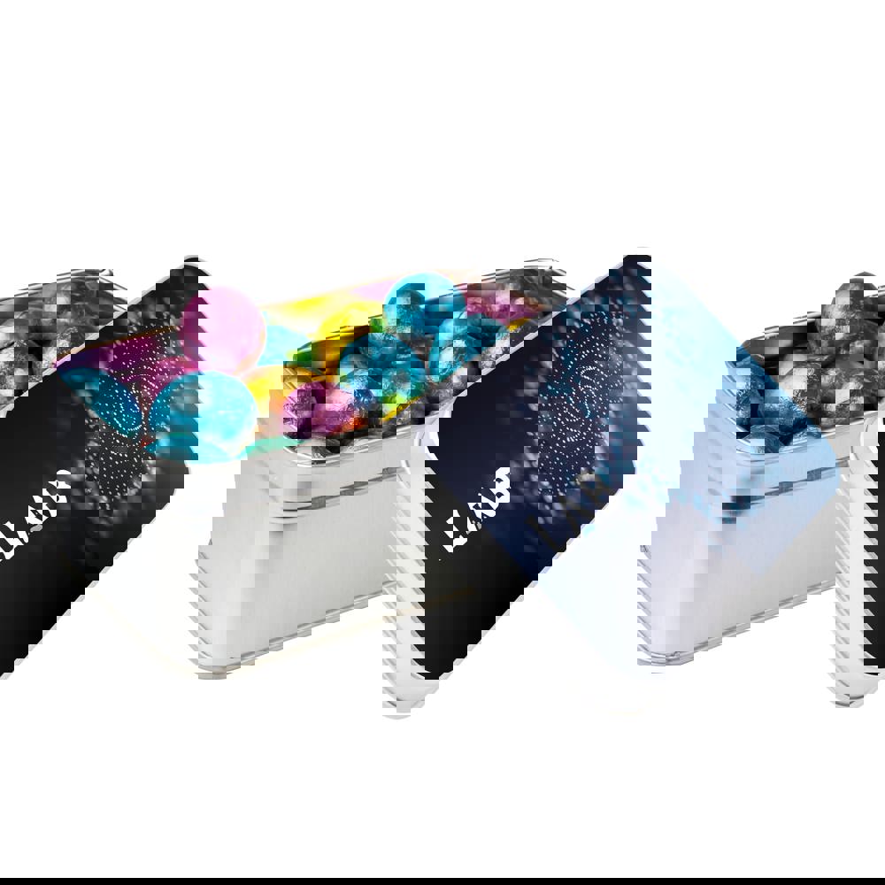 Rechthoekig blik gevuld met snoep