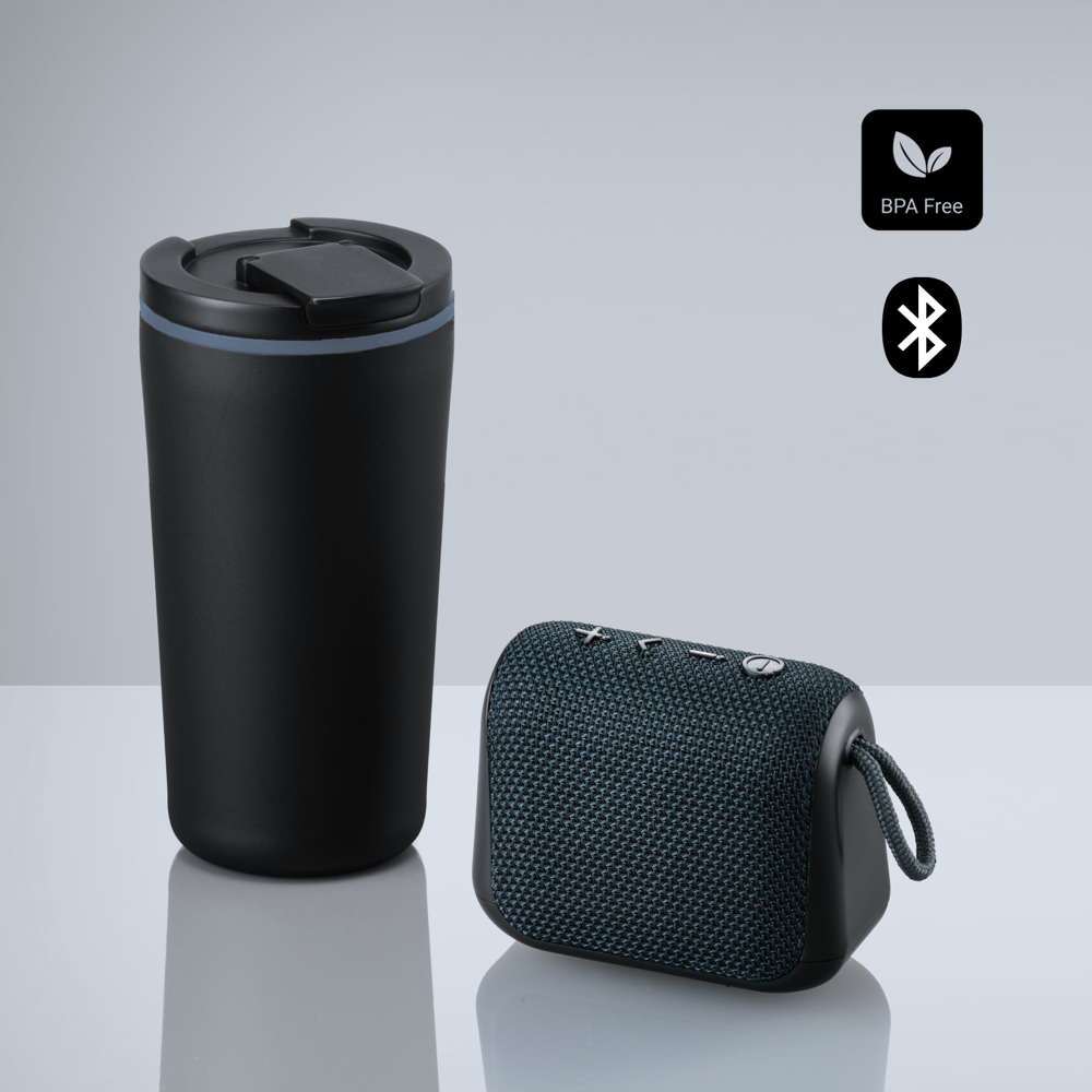 Everyday Set: koffiemok 370 ml en draadloze luidspreker - grijs