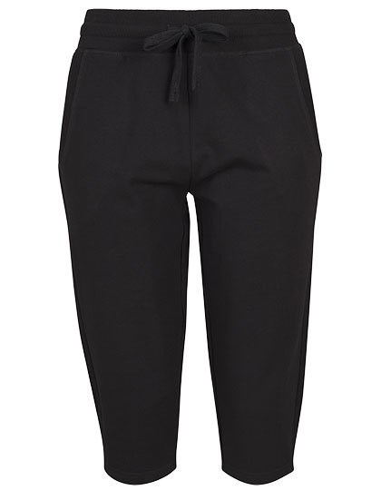 Build Your Brand - Ladies` Terry 3/4 Jogging Pants - Black