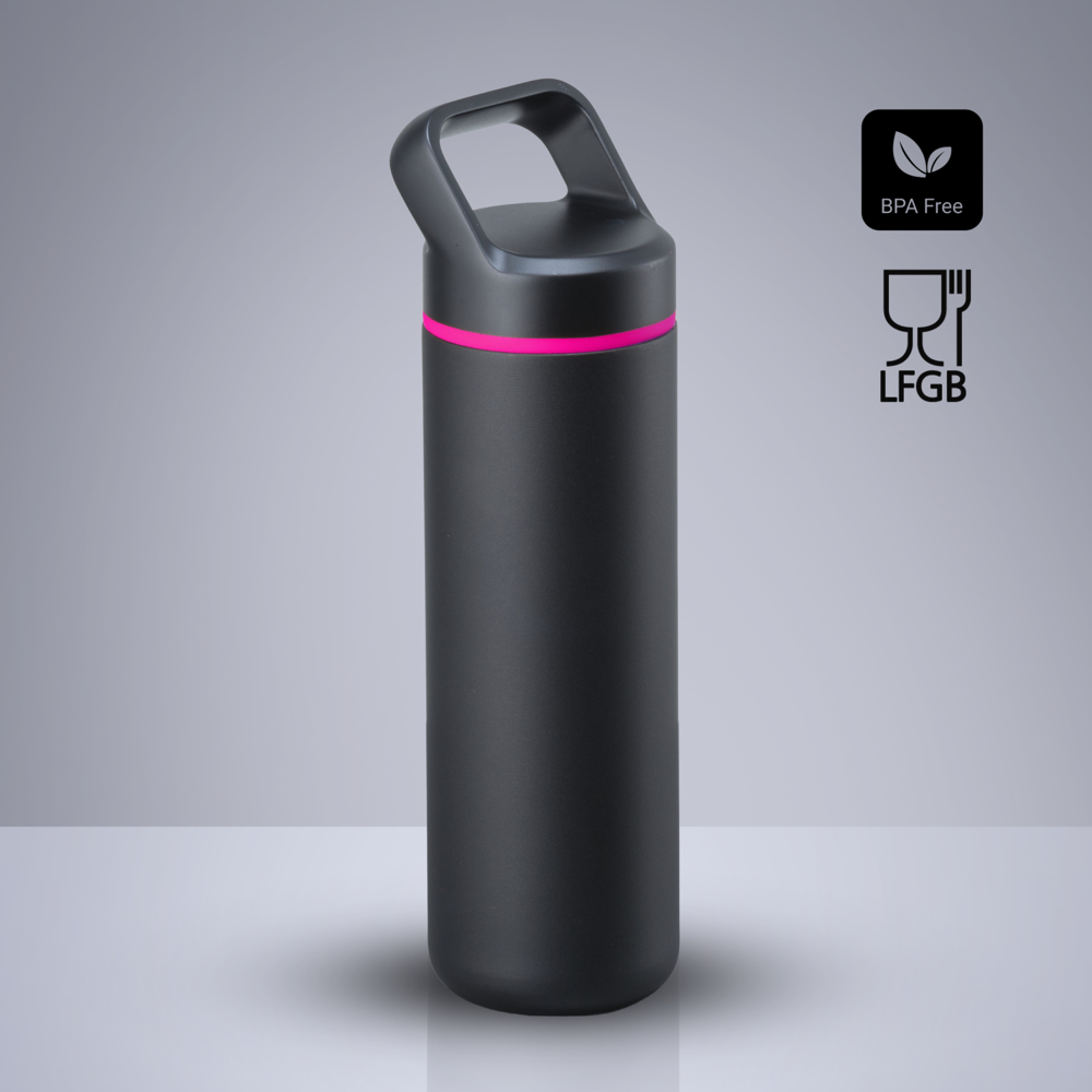 Expedition stalen waterfles met koperlaag, 650 ml - roze