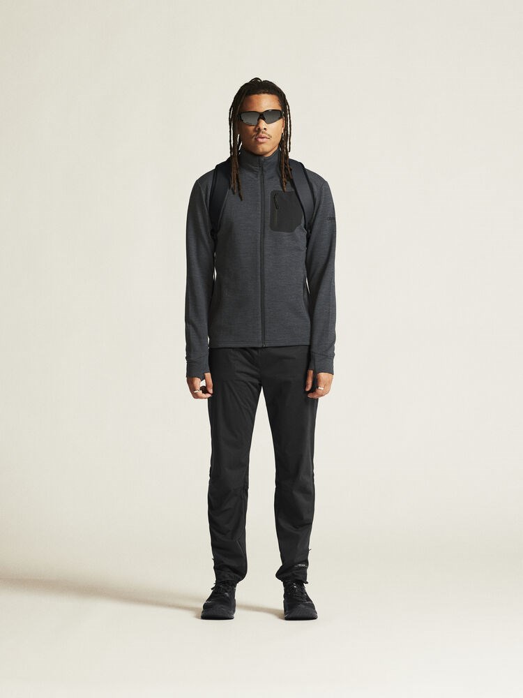 Craft - PRO Explore Wool Midlayer M Black Melange 4XL