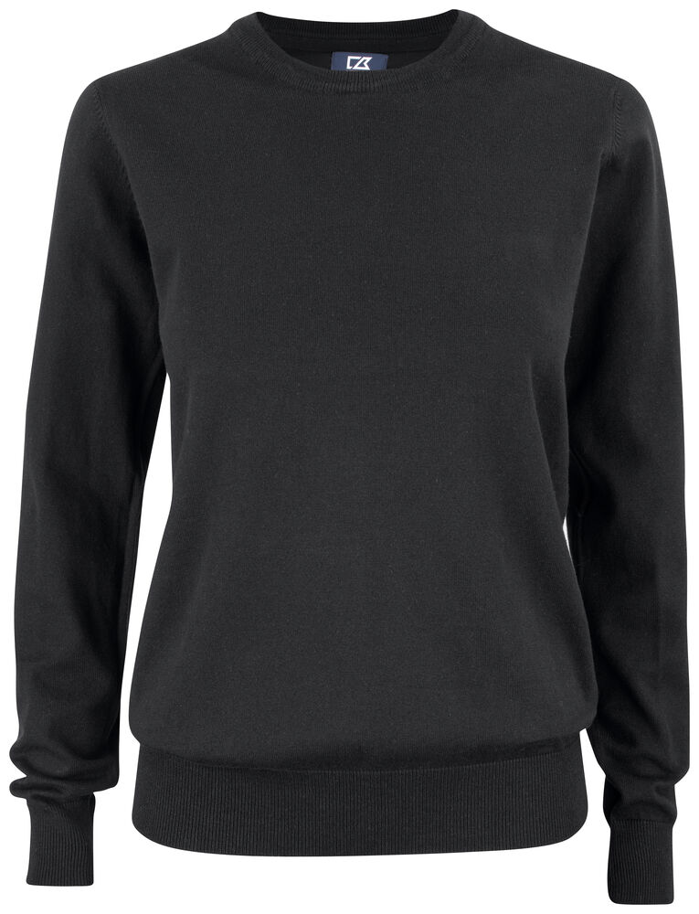 Cutter & Buck - Oakville Crewneck Dames Antraciet Mélange XXL - zwart