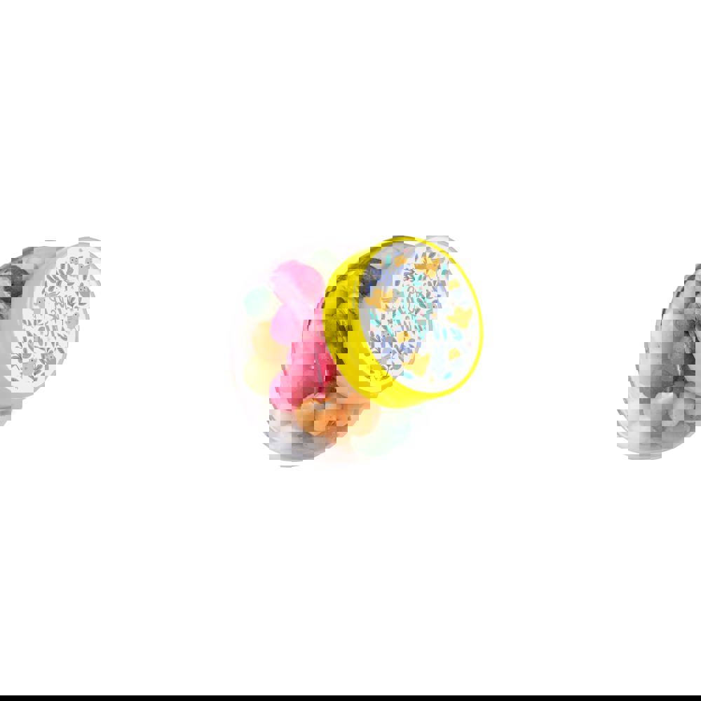 Micro glazen potje 50 ml, gevuld met snoep - Transparant/Geel