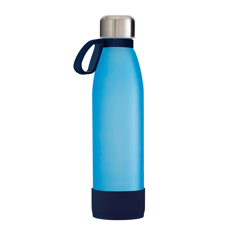 Fles GLASS - donkerblauw, zilver, cyaan
