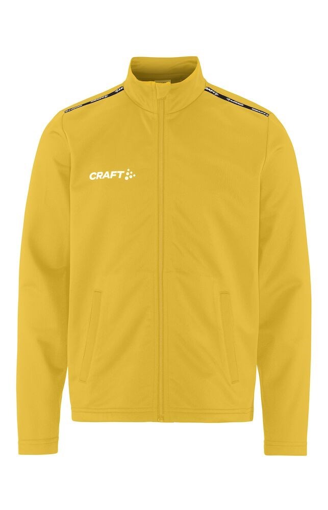 Craft - Squad Go FZ Jacket JR Bright red 146/152 - Sweden Yellow