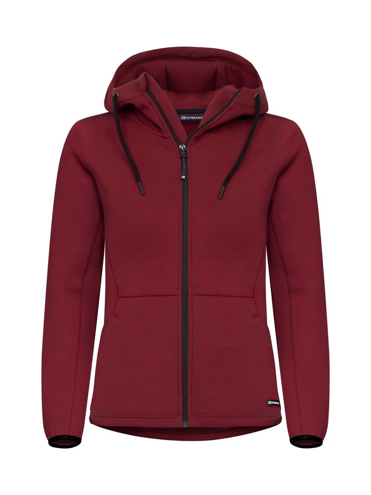 Cutter & Buck - Pemberton Hood FZ Dames Dennengroen XS - Biker Rood