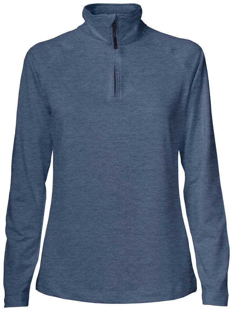 Cutter & Buck - Coos Bay Half Zip Dames Wit L - Leisteen Blauw Mel.
